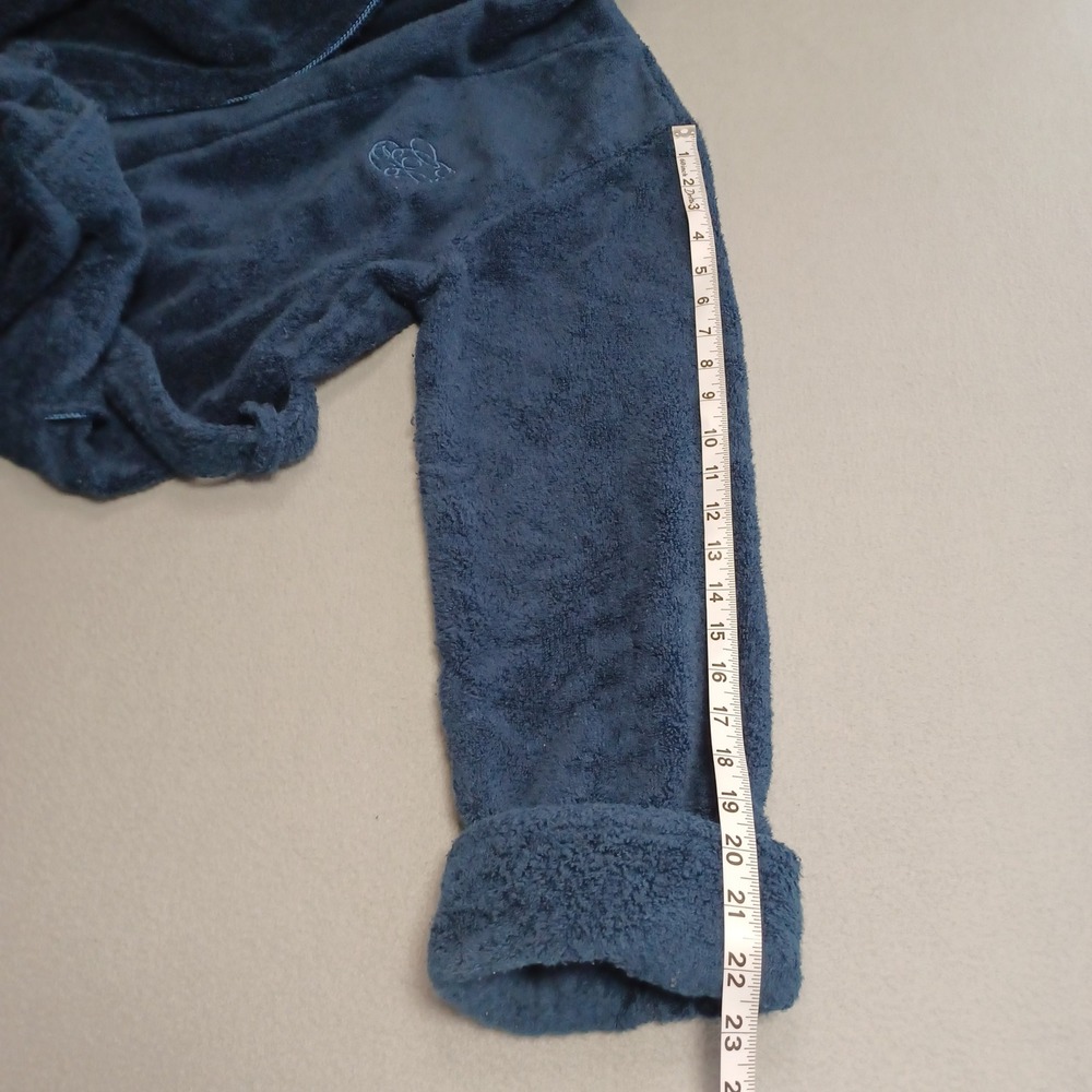 Charter Club Robe Womens S Navy Blue Cotton Terry Cloth Shawl Collar Monogrammed - Picture 6 of 12
